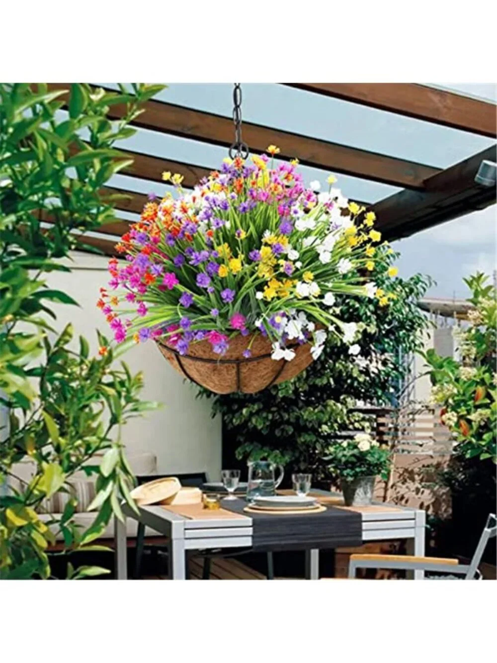 Artificial Flowers Outdoor UV Resistant Faux Plants Porch Patio Garden Decor